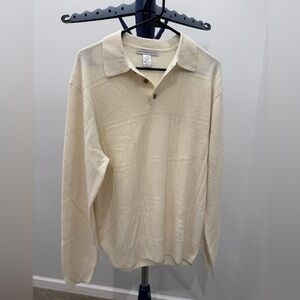 Geoffrey Beene Men’s sweater 100% acrylic cream color size L